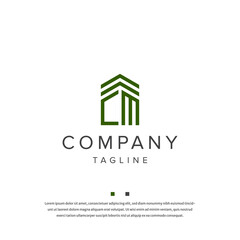 Letter CM initial logo icon design template flat vector