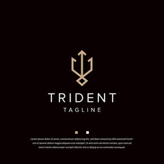 Trident logo icon design template flat vector © Seraphyn