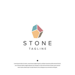 Stone logo icon design template flat vector