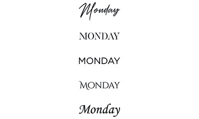 Monday in the 5 creative lettering style
