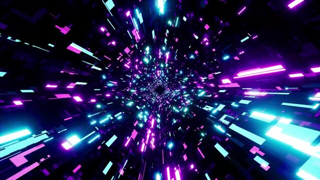 Rotating Cyberpunk Technology Tunnel VJ Loop
