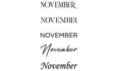 November in the 5 creative lettering style
