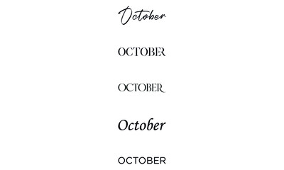October in the 5 creative lettering style