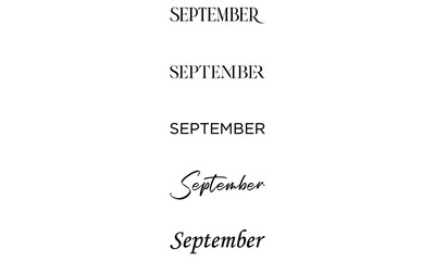 September in the 5 creative lettering style

