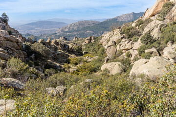 natural park formed by granite rocks called La Pedriza in the Sierra de Guadarrama, Madrid
