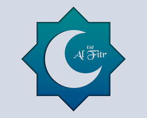 Eid Al Fitr Illustration With Crescent