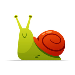 Cartoon snail vector isolated illustration