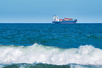 Container ship at sea 