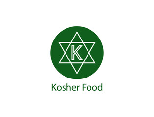 kosher food icon, logo vector illustration 