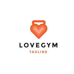 Love fitness logo icon design template