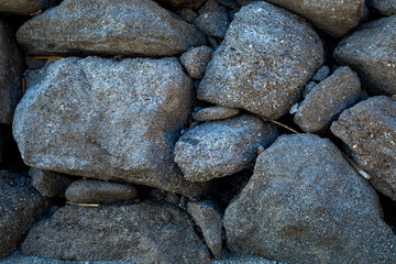 big beach stones by the sea