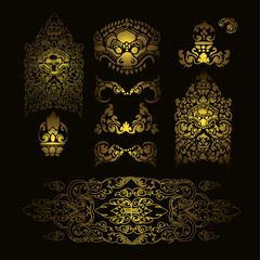 Cambodian gold traditional pattern background. Vector illustration