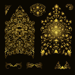 Cambodian gold traditional pattern background. Vector illustration