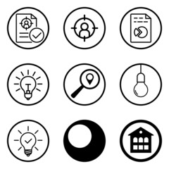 Circles Flat Icon Set Isolated On White Background