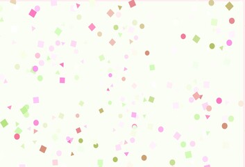 Light Pink, Green vector pattern in polygonal style with circles.