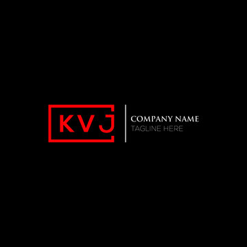 KVJ logo monogram isolated on circle element design template, KVJ letter logo design on black background. KVJ creative initials letter logo concept. KVJ letter  design.