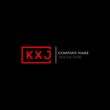 KXJ logo monogram isolated on circle element design template, KXJ letter logo design on black background. KXJ creative initials letter logo concept. KXJ letter  design.