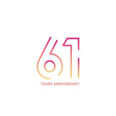 61 anniversary logotype with gradient colors for celebration purpose and special moment
