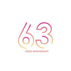Fototapeta premium 63 anniversary logotype with gradient colors for celebration purpose and special moment