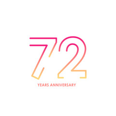 72 anniversary logotype with gradient colors for celebration purpose and special moment