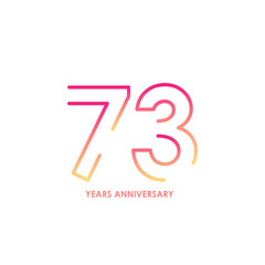 73 anniversary logotype with gradient colors for celebration purpose and special moment