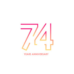 74 anniversary logotype with gradient colors for celebration purpose and special moment