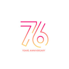 76 anniversary logotype with gradient colors for celebration purpose and special moment
