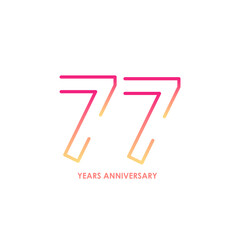 77 anniversary logotype with gradient colors for celebration purpose and special moment