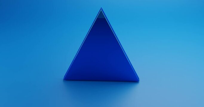 Abstract impossible triangle shine blue. 3D Illustration 