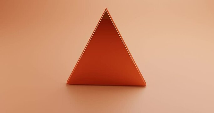 Abstract impossible triangle shine orange. 3D Illustration 
