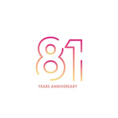 81 anniversary logotype with gradient colors for celebration purpose and special moment