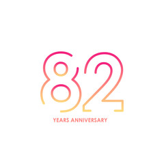 82 anniversary logotype with gradient colors for celebration purpose and special moment