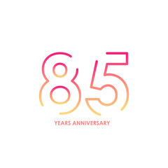 85 anniversary logotype with gradient colors for celebration purpose and special moment