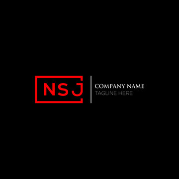 NSJ logo monogram isolated on circle element design template, NSJ letter logo design on black background. NSJ creative initials letter logo concept. NSJ letter  design.