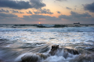 Mediterranean coast in southern Israel near the city of Ashkelon