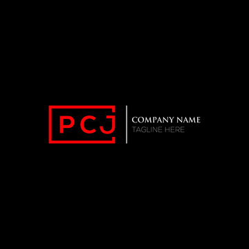 PCJ logo monogram isolated on circle element design template, PCJ letter logo design on black background. PCJ creative initials letter logo concept. PCJ letter  design.