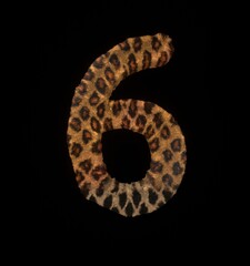 Leopard Themed Font Number 6