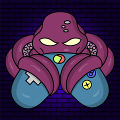 Octopus with joystick wall