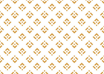 Abstract geometric pattern. A seamless vector background. White and gold ornament. Graphic modern pattern. Simple lattice graphic design