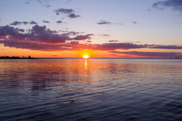 sunset over the lake
