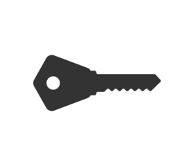 Key silhouette of security symbol. Vector lock safe icon