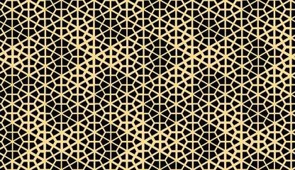 Abstract geometric pattern. A seamless vector background. Gold and black ornament. Graphic modern pattern. Simple lattice graphic design