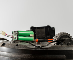 replacement of batteries on a robot vacuum cleaner, a concept for the repair and maintenance of robot vacuum cleaners