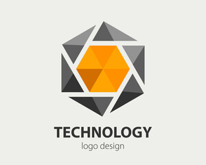 Naklejka premium Abstract business logo design. Vector company logotype concept. Haxogen corporate sign for brand identity