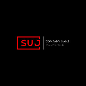 SUJ logo monogram isolated on circle element design template, SUJ letter logo design on black background. SUJ creative initials letter logo concept. SUJ letter  design.