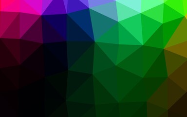 Dark Multicolor, Rainbow vector blurry triangle pattern.