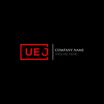 UEJ logo monogram isolated on circle element design template, UEJ letter logo design on black background. UEJ creative initials letter logo concept.  UEJ letter design.