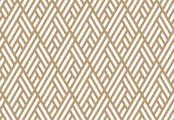 Abstract geometric pattern with stripes, lines. Seamless vector background. White and beige ornament. Simple lattice graphic design