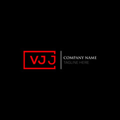 VJJ logo monogram isolated on circle element design template, VJJ letter logo design on black background. VJJ creative initials letter logo concept. VJJ letter  design.