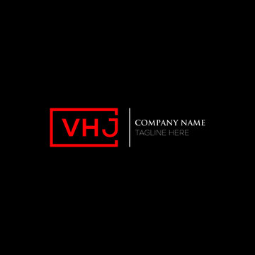 VHJ logo monogram isolated on circle element design template, VHJ letter logo design on black background. VHJ creative initials letter logo concept.  VHJ letter design.